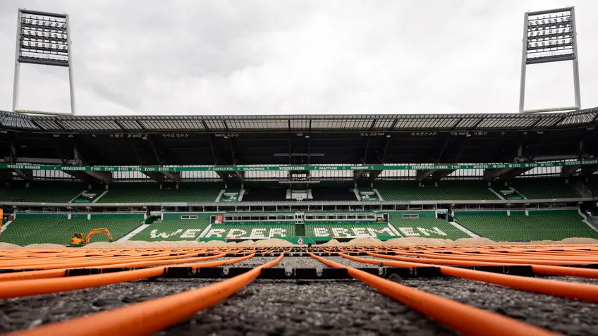 Gedämmte Rasenheizung im Weserstadion Bremen
