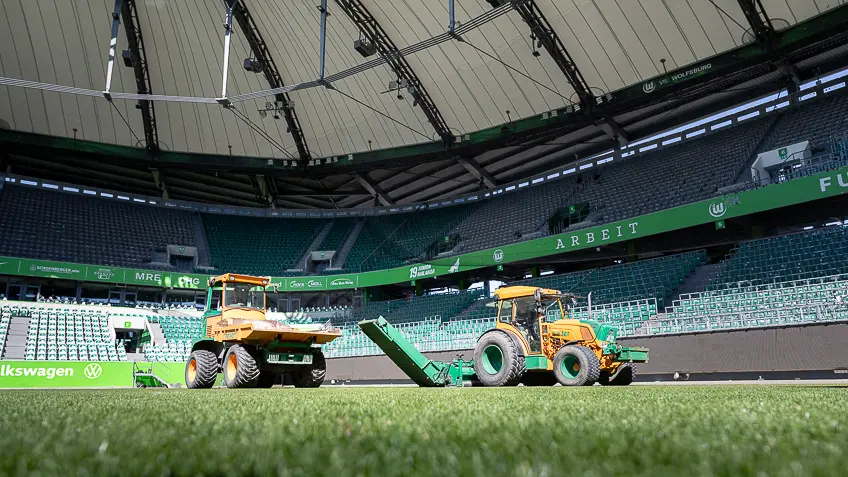 Beginn der Umbauarbeiten in der Volkswagen Arena Wolfsburg